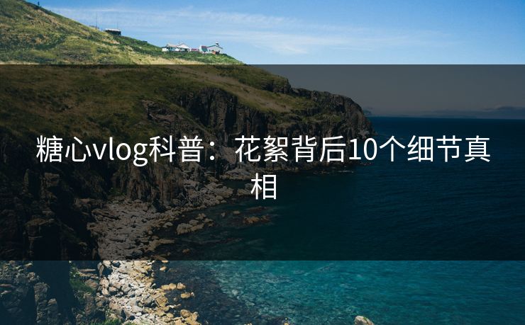 糖心vlog科普：花絮背后10个细节真相